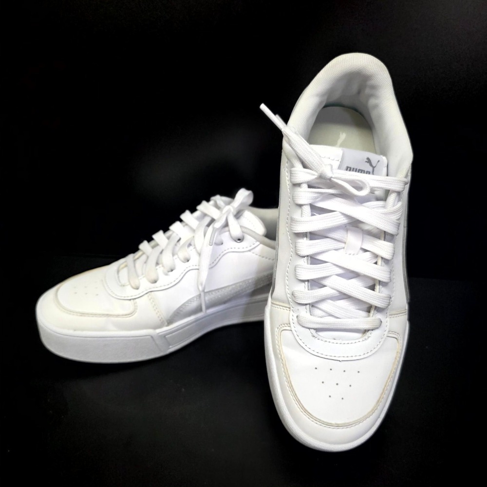 Puma Caven 2.0 Sneakers Women 7.5 White Platform Low Top 374764-01 Sporty Casual